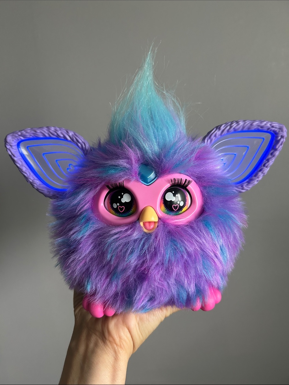 Hasbro Furby Plush Interactive Toy - Purple & Blue Fuzzy Friend Y2K Nostalgic